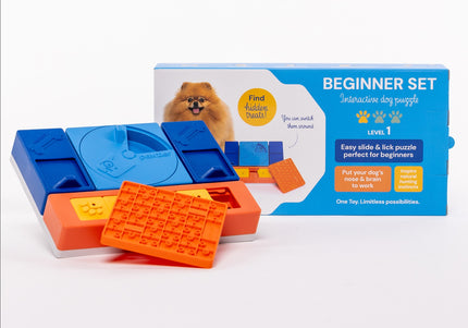 Pawzler Interactive Dog Puzzle Beginner Set – Modular 6-Piece Enrichment Toy, Engaging Design