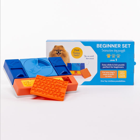 Pawzler Interactive Dog Puzzle Beginner Set – Modular 6-Piece Enrichment Toy, Engaging Design