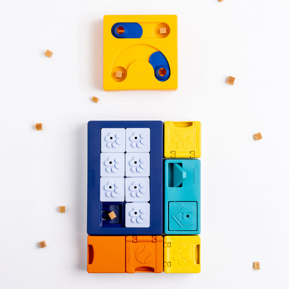 Pawzler Interactive Dog Puzzle Smarty Set – Modular Enrichment Toy, 7-Piece Brain Challenge