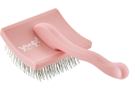 Yuup! Professional Pink Grooming Brush – Ergonomic Poodle Slicker, Lightweight Design