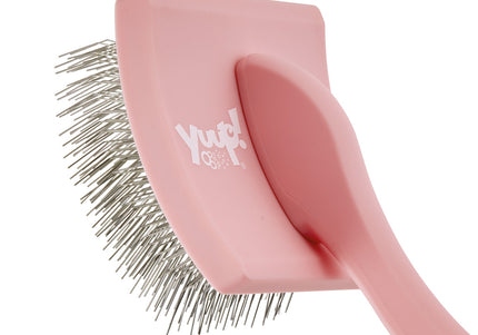 Yuup! Professional Pink Grooming Brush – Ergonomic Poodle Slicker, Lightweight Design