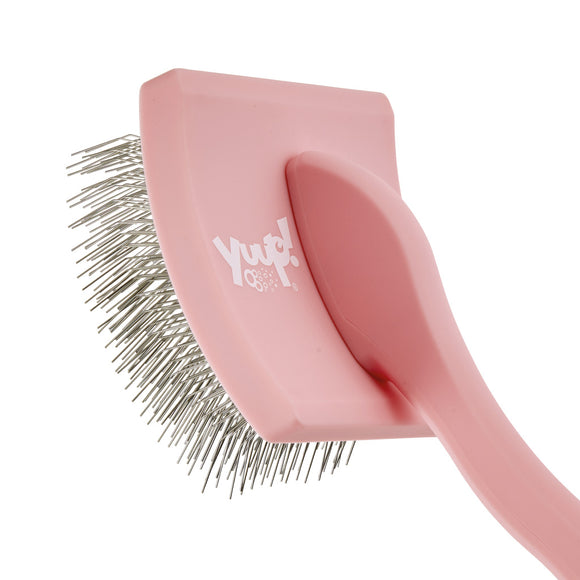 Yuup! Professional Pink Grooming Brush – Ergonomic Poodle Slicker, Lightweight Design