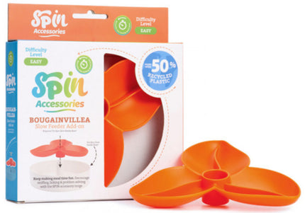 PetDreamHouse SPIN Bougainvillea Bowl Insert – Light Pink Propeller, Interactive Feeding Accessory