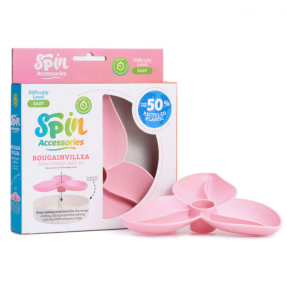 PetDreamHouse SPIN Bougainvillea Bowl Insert – Light Pink Propeller, Interactive Feeding Accessory