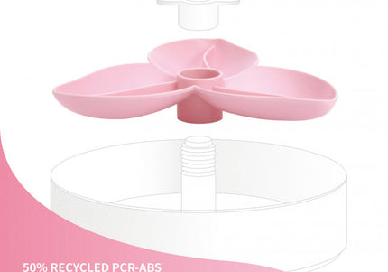 PetDreamHouse SPIN Bougainvillea Bowl Insert – Light Pink Propeller, Interactive Feeding Accessory