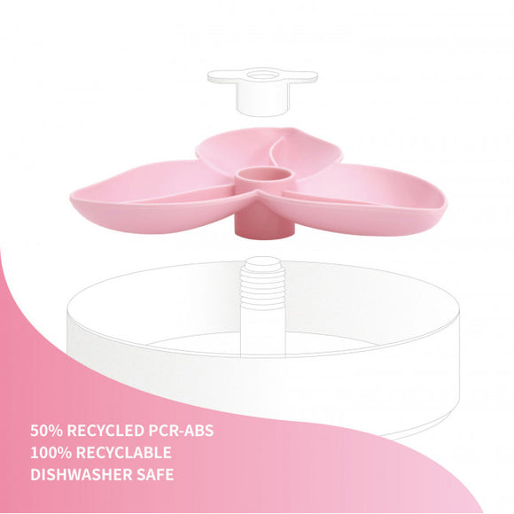 PetDreamHouse SPIN Bougainvillea Bowl Insert – Light Pink Propeller, Interactive Feeding Accessory