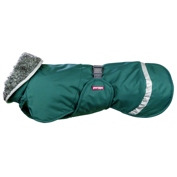 Perus Pomppa Harness Winter Dog Jacket – Forest Green, Harness-Ready, Size 60