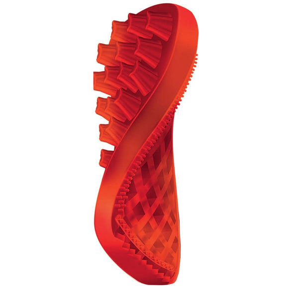 Pet+Me Firm Silicone Brush Red – Thick Bristles for Long Hair and Dense Undercoat Grooming