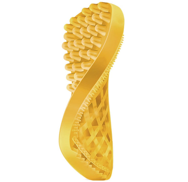 Pet+Me Medium Silicone Brush Yellow – Versatile Gentle Grooming Tool for All Fur Types