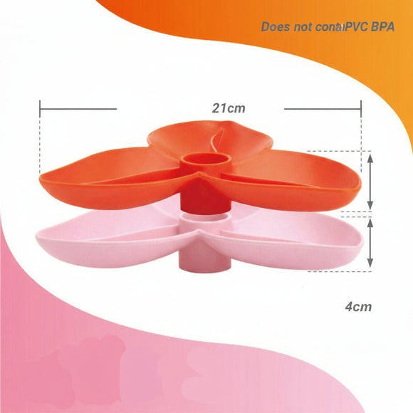 PetDreamHouse SPIN Bougainvillea Bowl Insert – Light Pink Propeller, Interactive Feeding Accessory