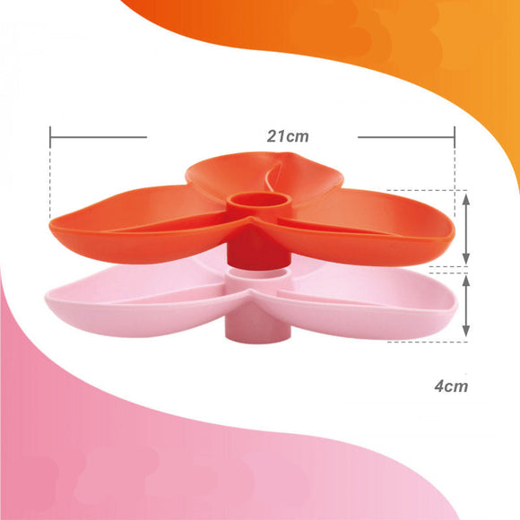 PetDreamHouse SPIN Bougainvillea Bowl Insert – Light Pink Propeller, Interactive Feeding Accessory