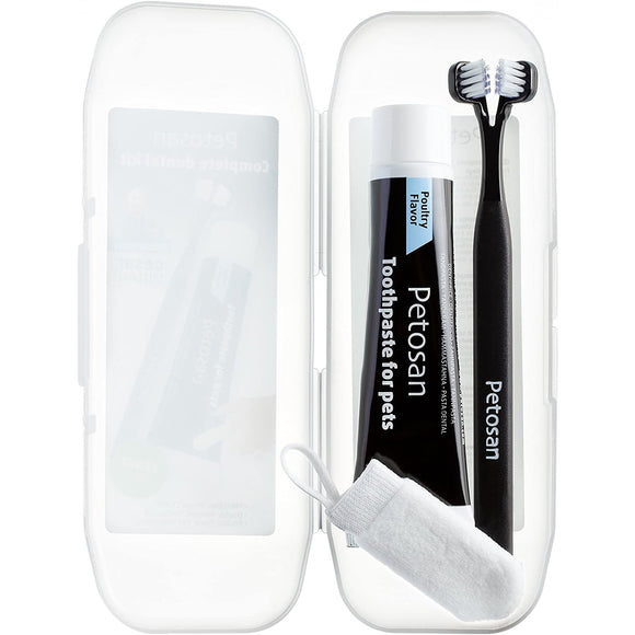 Petosan Complete Dental Kit – Toothbrush, Toothpaste, Cleaner, Medium Size, Effective Oral Care