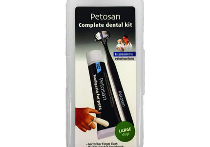 Petosan Complete Dental Kit – Toothbrush, Toothpaste, Cleaner, Medium Size, Effective Oral Care