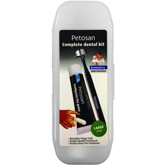 Petosan Complete Dental Kit – Toothbrush, Toothpaste, Cleaner, Medium Size, Effective Oral Care