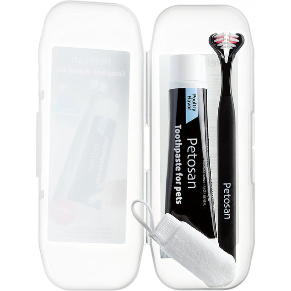 Petosan Complete Dental Kit – Toothbrush, Toothpaste, Cleaner, Medium Size, Effective Oral Care