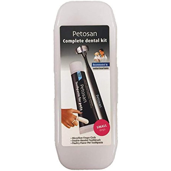 Petosan Complete Dental Kit – Toothbrush, Toothpaste, Cleaner, Medium Size, Effective Oral Care