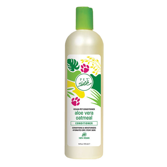 Pet Silk Vegan Aloe Vera Oatmeal Set – Concentrated Shampoo and Conditioner Duo, 2x473ml