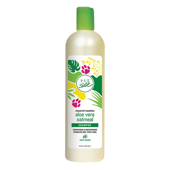 Pet Silk Vegan Aloe Vera Oatmeal Set – Concentrated Shampoo and Conditioner Duo, 2x473ml