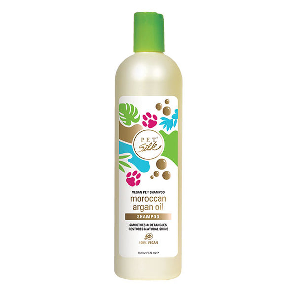 Pet Silk Vegan Moroccan Argan Oil Shampoo – Smoothing Concentrate, 1:16 Dilution, 473ml Bottle