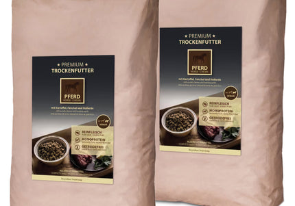 Escapure Premium Senior Pferd Dog Food – Oven-Baked Horse Meat, High-Quality Nutrition, 2x12kg