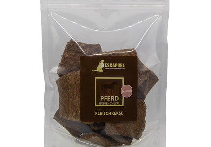 Escapure Fleisch Kekse Pferd – Natural Horse Meat Dog Treat Cookies, 300g Resealable Pack