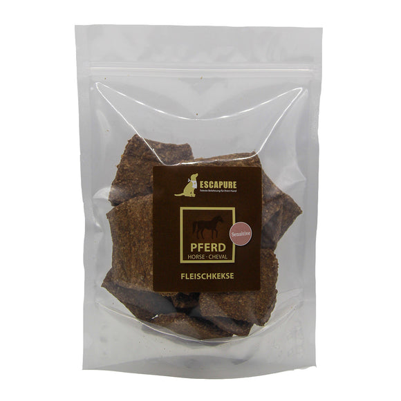 Escapure Fleisch Kekse Pferd – Natural Horse Meat Dog Treat Cookies, 300g Resealable Pack