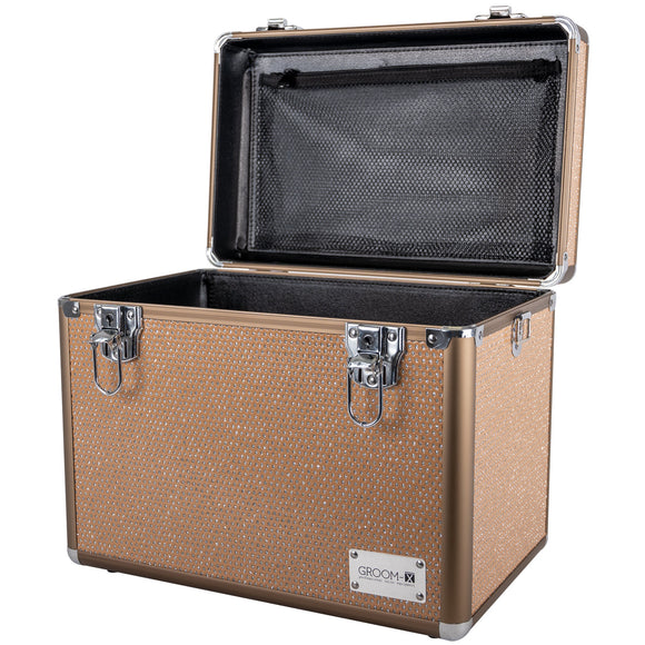 Show Tech Groom-X Sparkling Case Black – Durable Grooming Tool Organizer with Glitter Finish