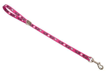 Show Tech Grooming Noose Pawprint Pink – Durable 53cm Leash with Fun Paws and Bones Design