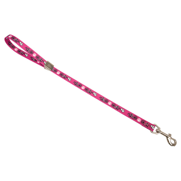 Show Tech Grooming Noose Pawprint Pink – Durable 53cm Leash with Fun Paws and Bones Design