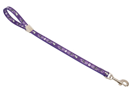 Show Tech Grooming Noose Pawprint Purple – 53cm Durable Leash with Dog Paws and Bones Design