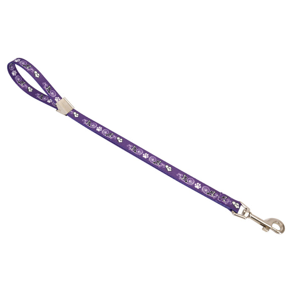 Show Tech Grooming Noose Pawprint Purple – 53cm Durable Leash with Dog Paws and Bones Design