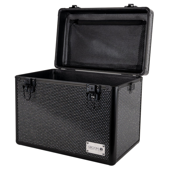 Show Tech Groom-X Sparkling Case Black – Durable Grooming Tool Organizer with Glitter Finish