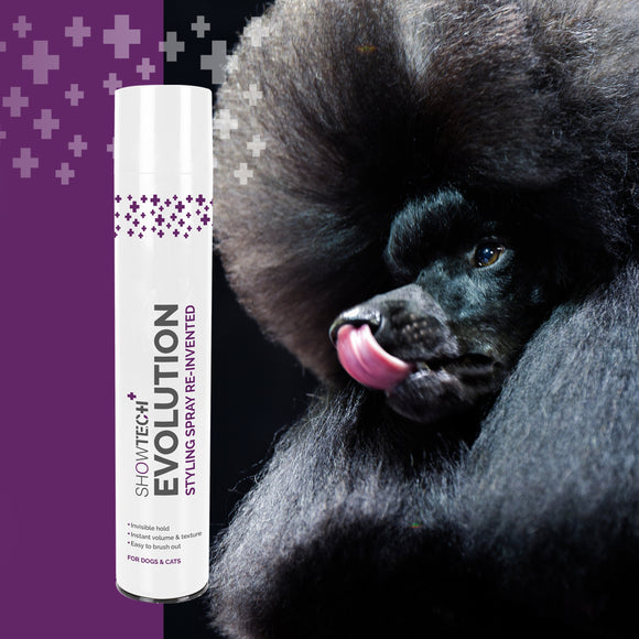 Show Tech+ Evolution Styling Spray 500ml – Lightweight Finishing Mist, Long-Lasting Hold and Shine