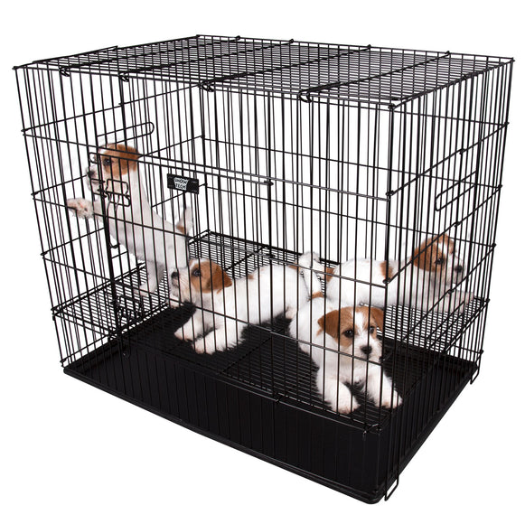 Show Tech Puppy Play Pen Large 122x122x81cm – Adjustable Double-Bottom Cage, Spacious Secure Design
