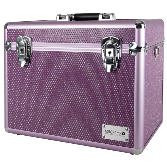 Show Tech Groom-X Sparkling Case Black – Durable Grooming Tool Organizer with Glitter Finish