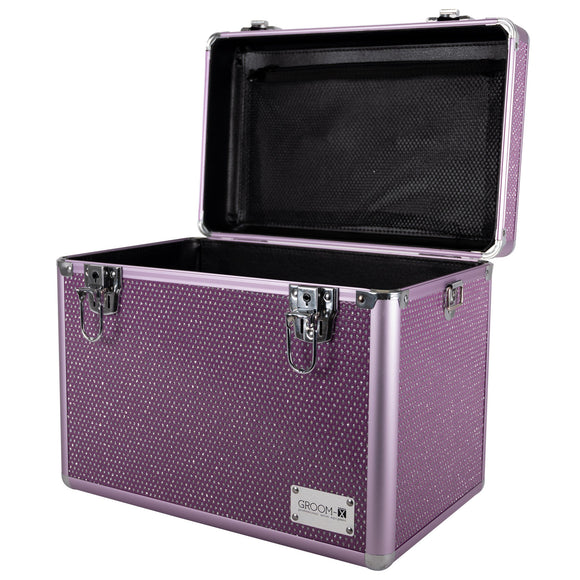 Show Tech Groom-X Sparkling Case Black – Durable Grooming Tool Organizer with Glitter Finish