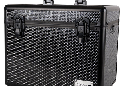 Show Tech Groom-X Sparkling Case Black – Durable Grooming Tool Organizer with Glitter Finish