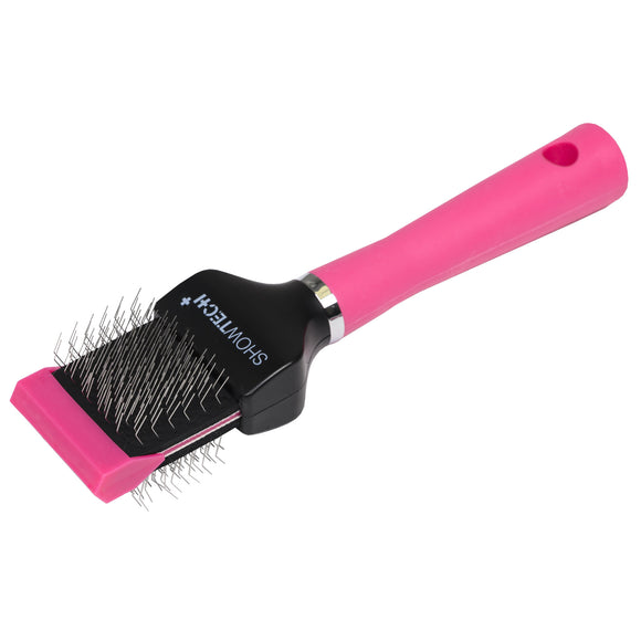 Show Tech Flex Groom Professional Slicker Brush – Double-Sided Flexible Soft Pins, Small Size