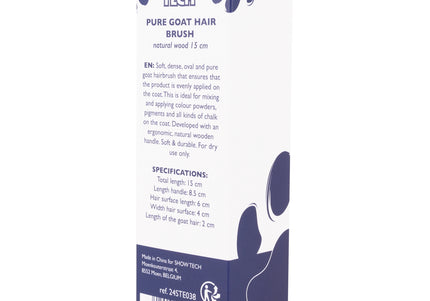 Show Tech Pure Goat Hair Brush 15cm – Soft Natural Bristles, Ideal for Powder and Chalk Application