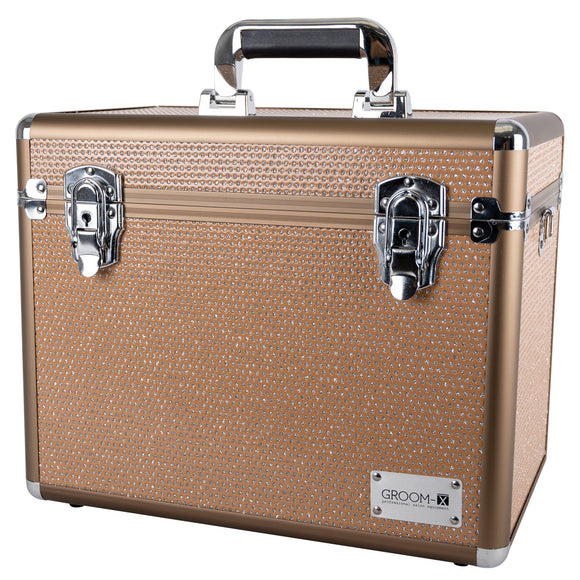 Show Tech Groom-X Sparkling Case Black – Durable Grooming Tool Organizer with Glitter Finish