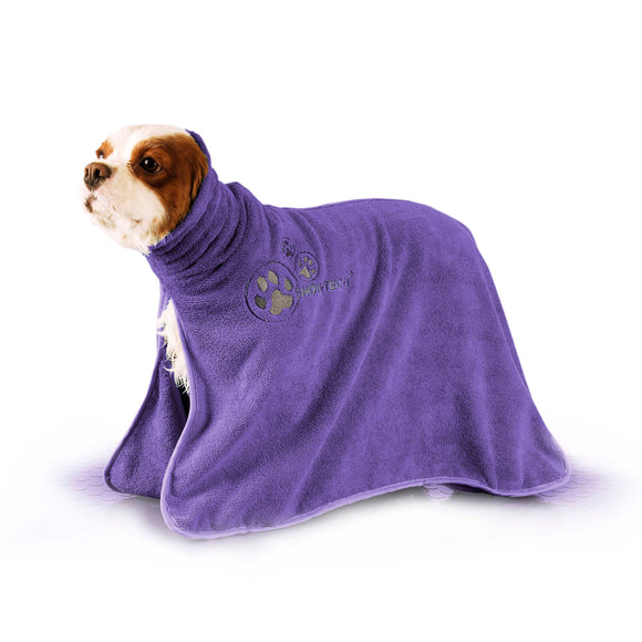 Show Tech Dry Dude Quick-Dry Microfiber Bathrobe Towel, Purple, Medium Large – Lightweight and Absorbent