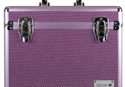 Show Tech Groom-X Sparkling Case Black – Durable Grooming Tool Organizer with Glitter Finish