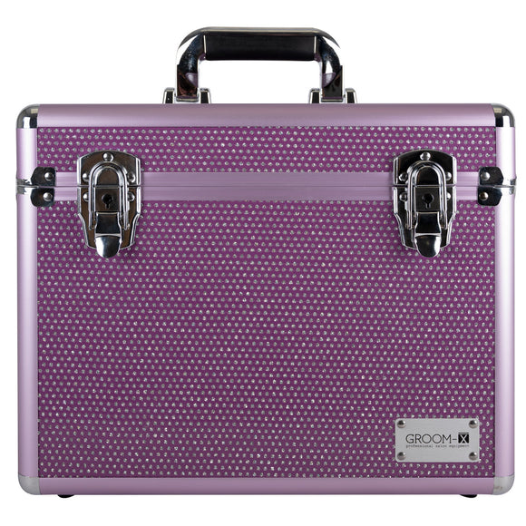 Show Tech Groom-X Sparkling Case Black – Durable Grooming Tool Organizer with Glitter Finish