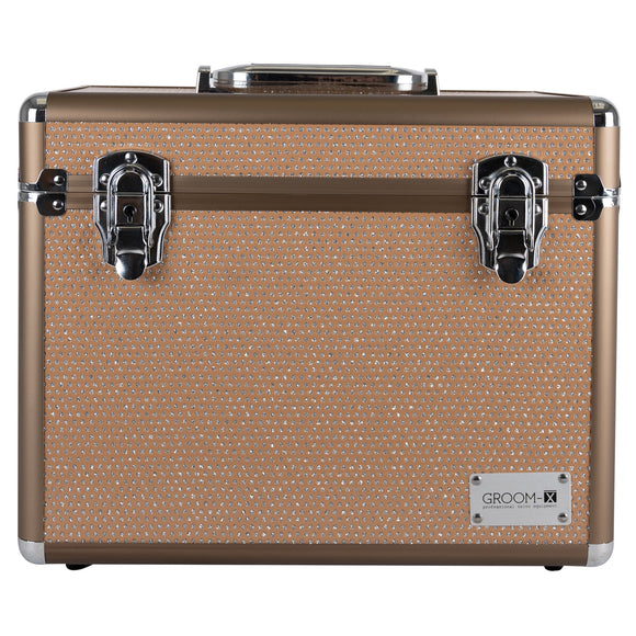 Show Tech Groom-X Sparkling Case Black – Durable Grooming Tool Organizer with Glitter Finish