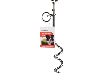 Flamingo Pina Tie Out Stake 41cm – Heavy-Duty Metal Anchor, Secure Outdoor Restraint