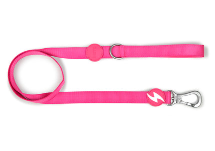 Dashi Solid Leash Pink 120cm – Lightweight Nylon City Leash, Extra Small Size