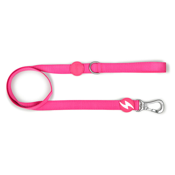 Dashi Solid Leash Pink 120cm – Lightweight Nylon City Leash, Extra Small Size