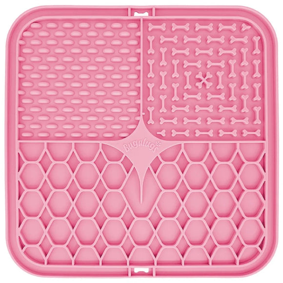Bugalugs Lick Mat – Three-Piece Beige Silicone Set, Calming and Slow-Feeding Design