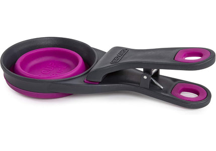 Dexas Collapsible KlipScoop 3in1 Small 118ml – Foldable Food Scoop with Bag Clip, Fuchsia