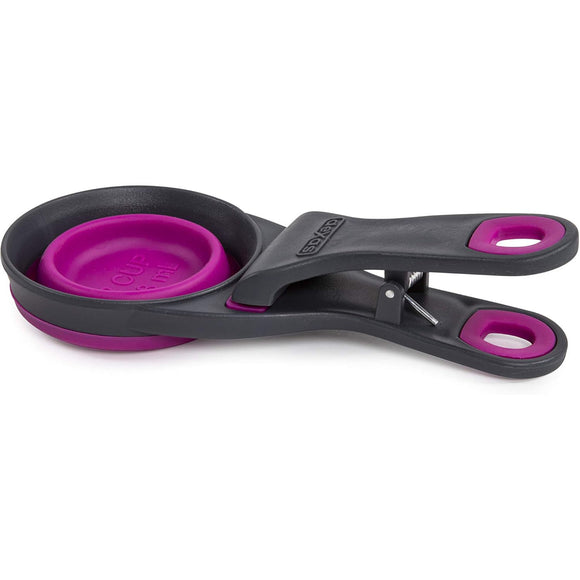 Dexas Collapsible KlipScoop 3in1 Small 118ml – Foldable Food Scoop with Bag Clip, Fuchsia